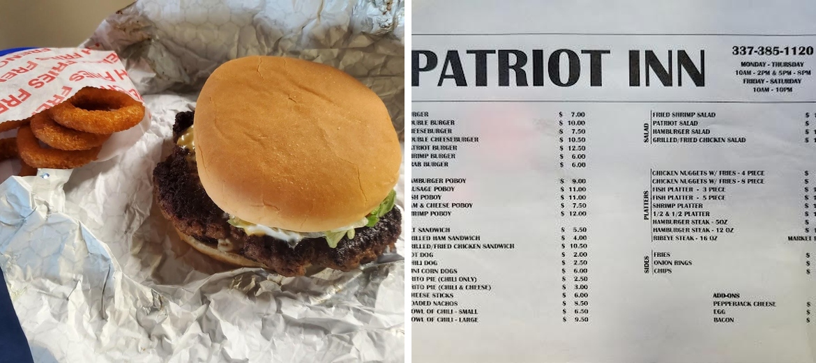 Patriot Inn Menu
